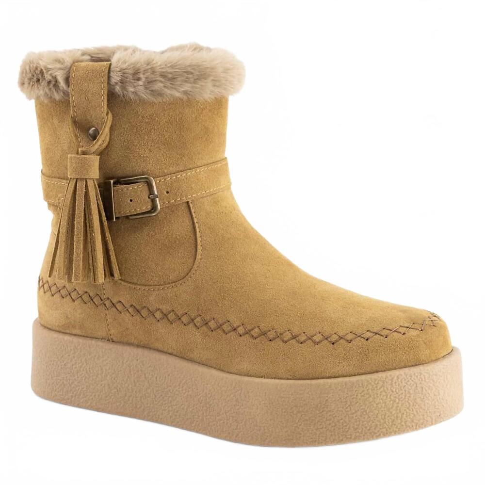 NEW ANDREA women's suede winter ankle boot in honey